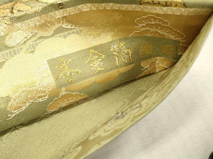 平和屋本店▼全通柄袋帯　京洛百景　黄金全通　本金箔使用　正絹　逸品　DABI7885fe
