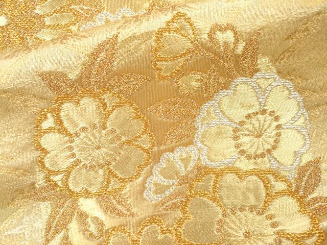 平和屋本店▼六通柄袋帯　菊　松　桜　本金三重箔　正絹　逸品　DABI7887fe