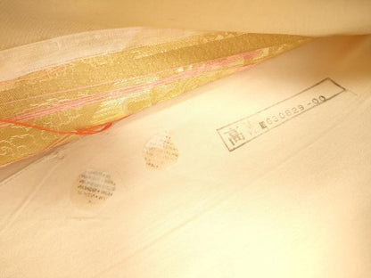 平和屋着物▼西陣　六通柄袋帯　よろこび　蜀江正倉院花文　金箔　正絹　逸品　未使用　DABI7888fe