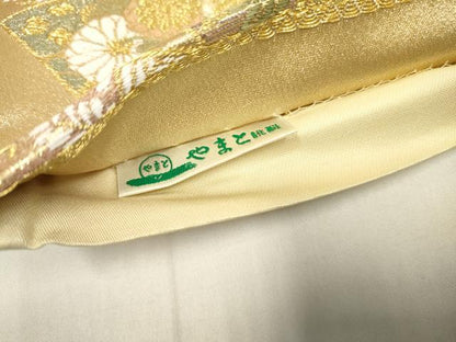 平和屋着物▼六通柄袋帯　唐織　地紙花文　金糸　引箔　やまと誂製　正絹　逸品　DABI7892fe