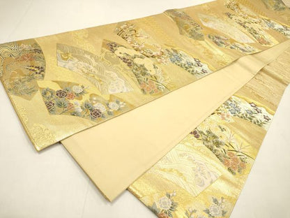 平和屋着物▼六通柄袋帯　華の舞　金糸　ますいわ屋扱い　正絹　逸品　DABI7902fe