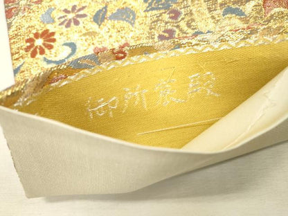 平和屋着物▼六通柄袋帯　御所宸殿　金糸　正絹　逸品　DABI7914fe