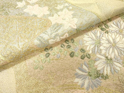 平和屋着物▼六通柄袋帯　唐織　薫風彩　金銀糸　正絹　逸品　DABI7939fe