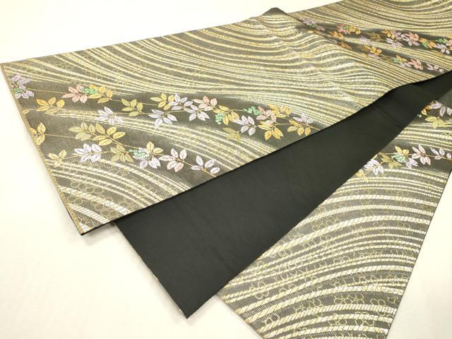 平和屋着物▼西陣　六通柄袋帯　南天文　金糸　証紙付き　正絹　逸品　DABI7983fe