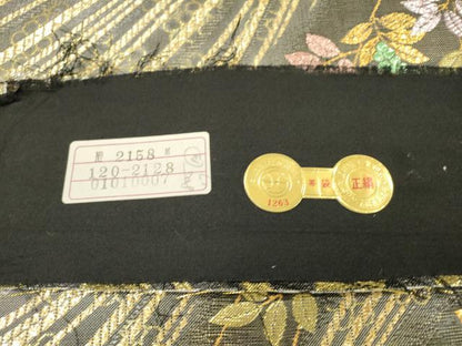 平和屋着物▼西陣　六通柄袋帯　南天文　金糸　証紙付き　正絹　逸品　DABI7983fe