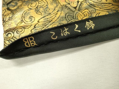平和屋着物▼西陣　服部織物謹製　六通柄袋帯　こはく錦　手工芸　正倉院　金糸　正絹　逸品　未使用　DABI7991fe