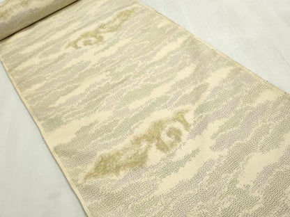 平和屋着物▼結城紬　反物　着尺　雲取り霞文　証紙付き　逸品　未使用　DABI8005we