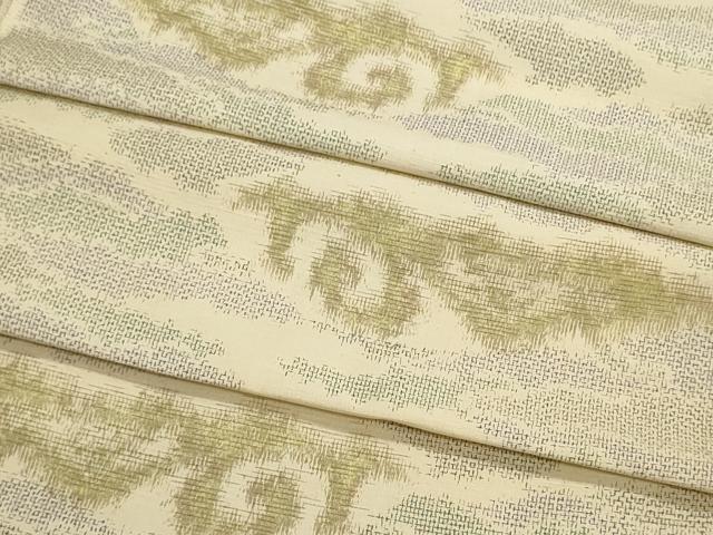 平和屋着物▼結城紬　反物　着尺　雲取り霞文　証紙付き　逸品　未使用　DABI8005we