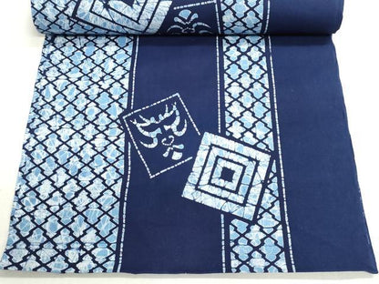 平和屋着物＊夏物　浴衣　反物　着尺　注染　隈取り　間道　綿　逸品　未使用　DABI8009we