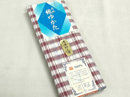 平和屋着物＊夏物　浴衣　反物　着尺　注染　格子　綿　逸品　未使用　DABI8019we