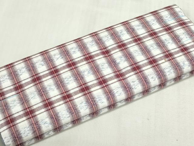 平和屋着物＊夏物　浴衣　反物　着尺　注染　格子　綿　逸品　未使用　DABI8019we