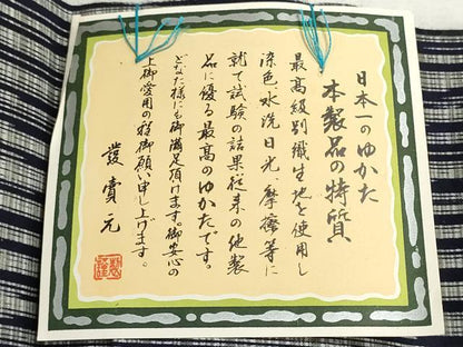 平和屋着物＊夏物　浴衣　反物　着尺　堅牢染　注染　十八番染　変わり縞　綿　逸品　未使用　DABI8028we