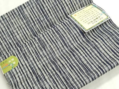 平和屋着物＊夏物　浴衣　反物　着尺　堅牢染　注染　十八番染　変わり縞　綿　逸品　未使用　DABI8028we