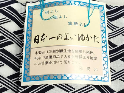 平和屋着物＊夏物　浴衣　反物　着尺　注染　染色堅牢　垣根格子　綿　逸品　未使用　DABI8030we