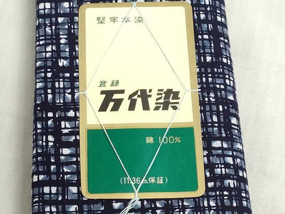 平和屋着物＊夏物　浴衣　反物　着尺　堅牢染　注染　万代染　変わり格子　綿　逸品　未使用　DABI8032we