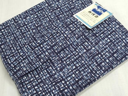 平和屋着物＊夏物　浴衣　反物　着尺　堅牢染　注染　万代染　変わり格子　綿　逸品　未使用　DABI8032we