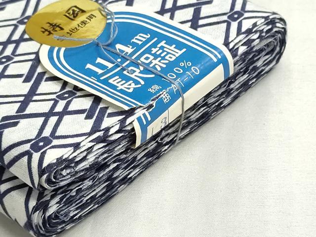 平和屋着物＊夏物　浴衣　反物　着尺　注染　格子　綿　逸品　未使用　DABI8034we