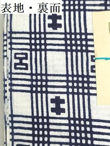 平和屋着物＊夏物　浴衣　反物　着尺　注染　菊五郎格子　綿　逸品　未使用　DABI8038we