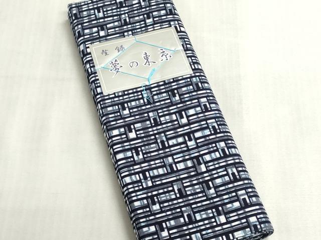 平和屋着物＊夏物　浴衣　反物　着尺　注染　変わり格子　綿　逸品　未使用　DABI8041we