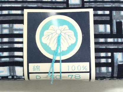平和屋着物＊夏物　浴衣　反物　着尺　注染　変わり格子　綿　逸品　未使用　DABI8041we