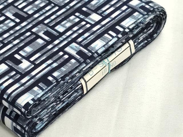 平和屋着物＊夏物　浴衣　反物　着尺　注染　変わり格子　綿　逸品　未使用　DABI8041we