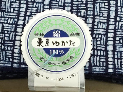 平和屋着物＊夏物　浴衣　反物　着尺　堅牢染　注染　横段文　綿　逸品　未使用　DABI8052we