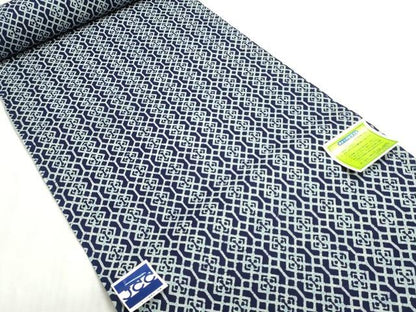 平和屋着物＊夏物　浴衣　反物　着尺　本ろうけつ染め　注染　菱繋ぎ　綿　逸品　未使用　DABI8058we