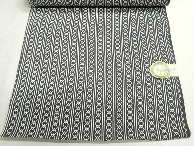 平和屋着物＊夏物　浴衣　反物　着尺　注染　菱繋ぎ　綿　逸品　未使用　DABI8061we