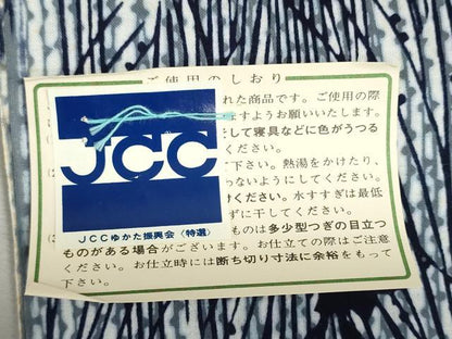 平和屋着物＊夏物　浴衣　反物　着尺　注染　草花文　桔梗　綿　逸品　未使用　DABI8064we