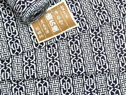 平和屋着物＊夏物　浴衣　反物　着尺　注染　助六染　幾何学間道　綿　逸品　未使用　DABI8070we