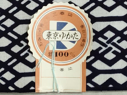 平和屋着物＊夏物　浴衣　反物　着尺　注染　三春染　変わり格子　綿　逸品　未使用　DABI8080we
