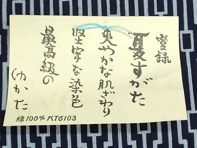 平和屋着物＊夏物　男性　浴衣　反物　着尺　堅牢染　注染　変わり間道　キングサイズ　綿　逸品　未使用　DABI8082we