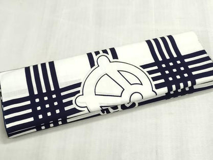 平和屋着物＊夏物　浴衣　反物　着尺　格子　ぬの字うさぎ　箱付き　綿　未使用　DABI8109we