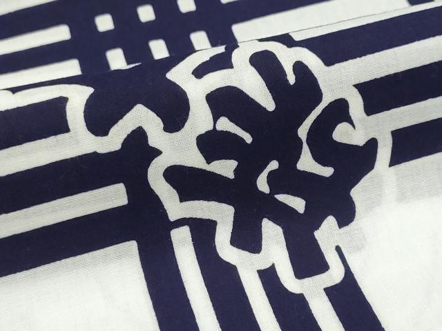 平和屋着物＊夏物　浴衣　反物　着尺　格子　ぬの字うさぎ　箱付き　綿　未使用　DABI8109we