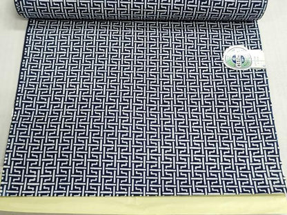 平和屋着物＊夏物　浴衣　反物　着尺　歌麿好み　注染　変わり格子　綿　逸品　未使用　DABI8113we