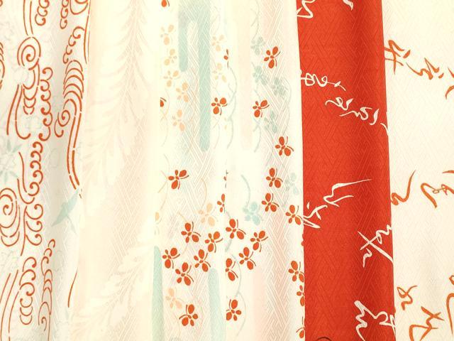 平和屋着物▼柄見本　反物　照のこのは　リメイク生地　材料　逸品　未使用　DABI8128we