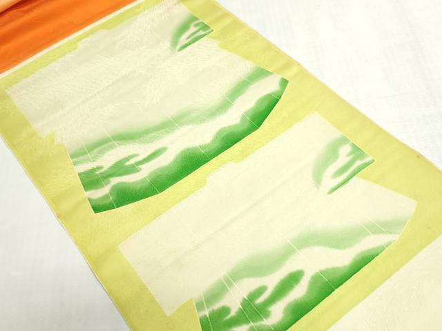 平和屋着物▼柄見本　反物　駒綸子　笹の京　リメイク生地　材料　逸品　未使用　DABI8132we
