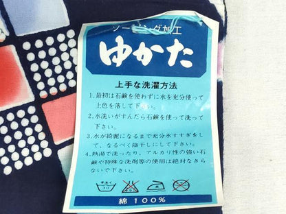 平和屋着物＊夏物　世界的ファッションデザイナー　山本寛斎　kansaiブランド　浴衣　反物　着尺　注染　菱　綿　逸品　未使用　DABI8162we