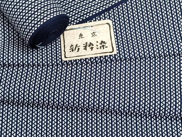 平和屋着物＊夏物　浴衣　反物　着尺　東京本染　新粋染　幾何学文様　クイーンサイズ　綿　未使用　DABI8202we
