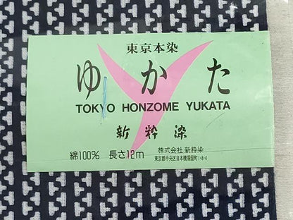 平和屋着物＊夏物　浴衣　反物　着尺　東京本染　新粋染　幾何学文様　クイーンサイズ　綿　未使用　DABI8202we