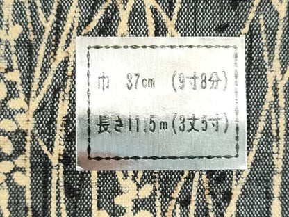 平和屋着物▼喜多山紬　反物　着尺　草花文　大丸扱い　証紙付き　逸品　未使用　DABI8204we