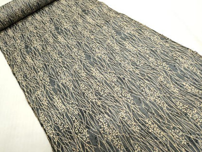 平和屋着物▼喜多山紬　反物　着尺　草花文　大丸扱い　証紙付き　逸品　未使用　DABI8204we
