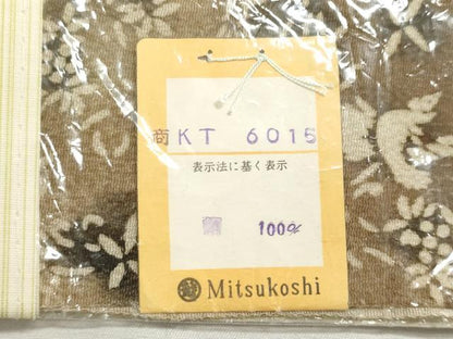平和屋着物●創業460年・千總　小紋　反物　着尺　古法草木染　花鳥丸文　三越扱い　逸品　未使用　DABI8208we