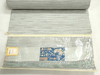 平和屋着物●上田紬　反物　着尺　霞文　三越扱い　証紙付き　逸品　未使用　DABI8209we