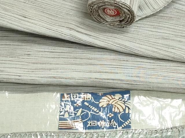 平和屋着物●上田紬　反物　着尺　霞文　三越扱い　証紙付き　逸品　未使用　DABI8209we