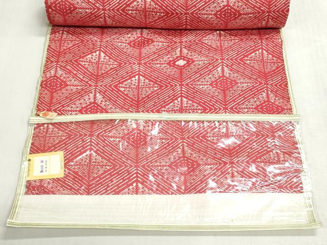 平和屋着物▼小紋　反物　着尺　菱文　三越扱い　逸品　未使用　DABI8221we