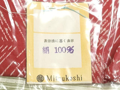 平和屋着物▼小紋　反物　着尺　菱文　三越扱い　逸品　未使用　DABI8221we