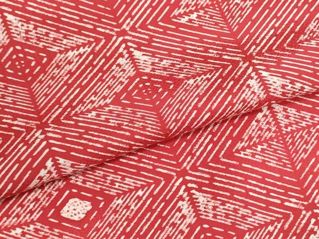 平和屋着物▼小紋　反物　着尺　菱文　三越扱い　逸品　未使用　DABI8221we