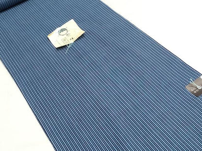 平和屋着物＊夏物　竺仙鑑製　浴衣　反物　着尺　両面　縞　証紙付き　綿　逸品　未使用　DABI8251we