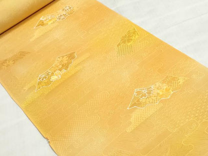 平和屋着物●小紋　反物　着尺　地紋起こし　地紙花文　暈し染め　逸品　未使用　DABI8261we